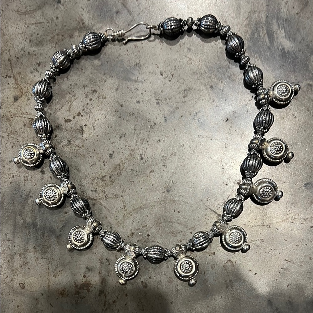 Silver Balinese necklace.   Bought in Bali.  17”